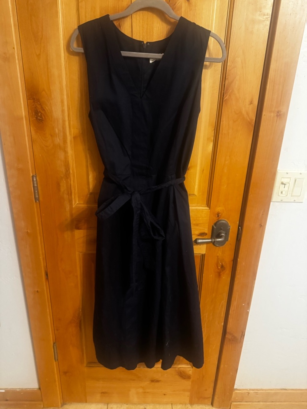 Classic Black Sleeveless Tie-Waist Dress